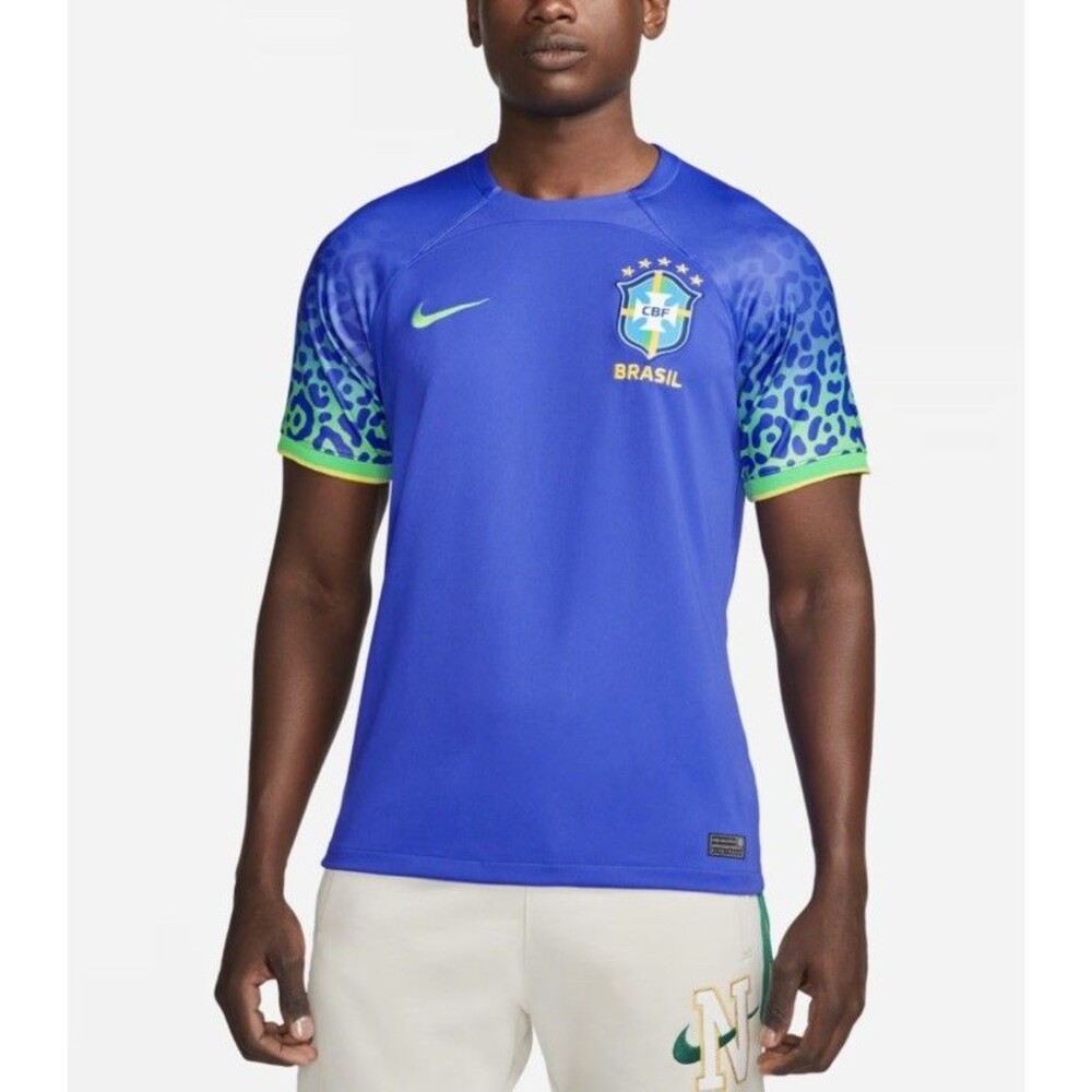 Nike Brazil CBF Soccer Jersey XL 2022-23 Stadium Away Blue Dri-Fit Worl Cup